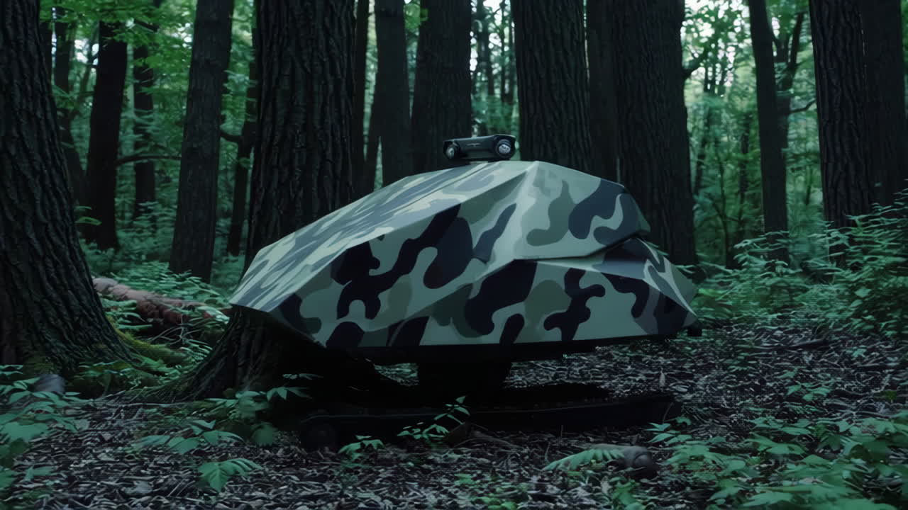 Camouflaged Drone in a Forest