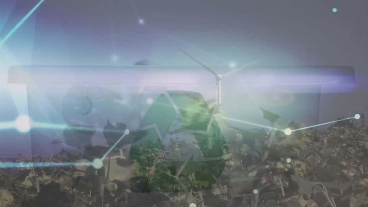 풍차를 통해 연결된 네트워크의 애니메이션.