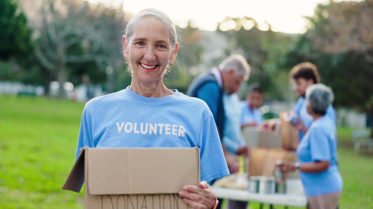 Group of volunteers working together to help the community