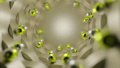 abstract 3d geometric background with metallic spheres