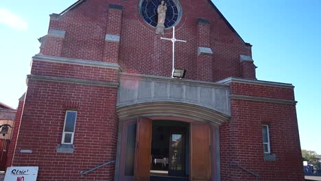 shot of religious chapel or funeral home for funeral service