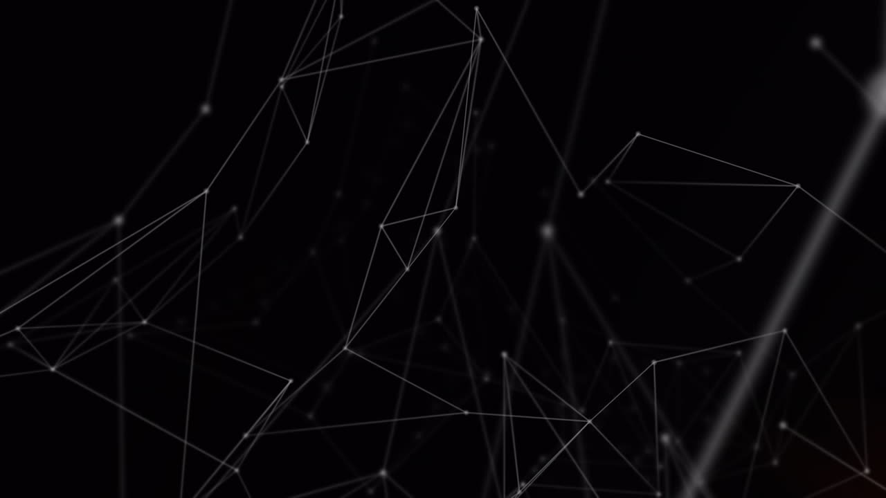Animation of network of connections over black background