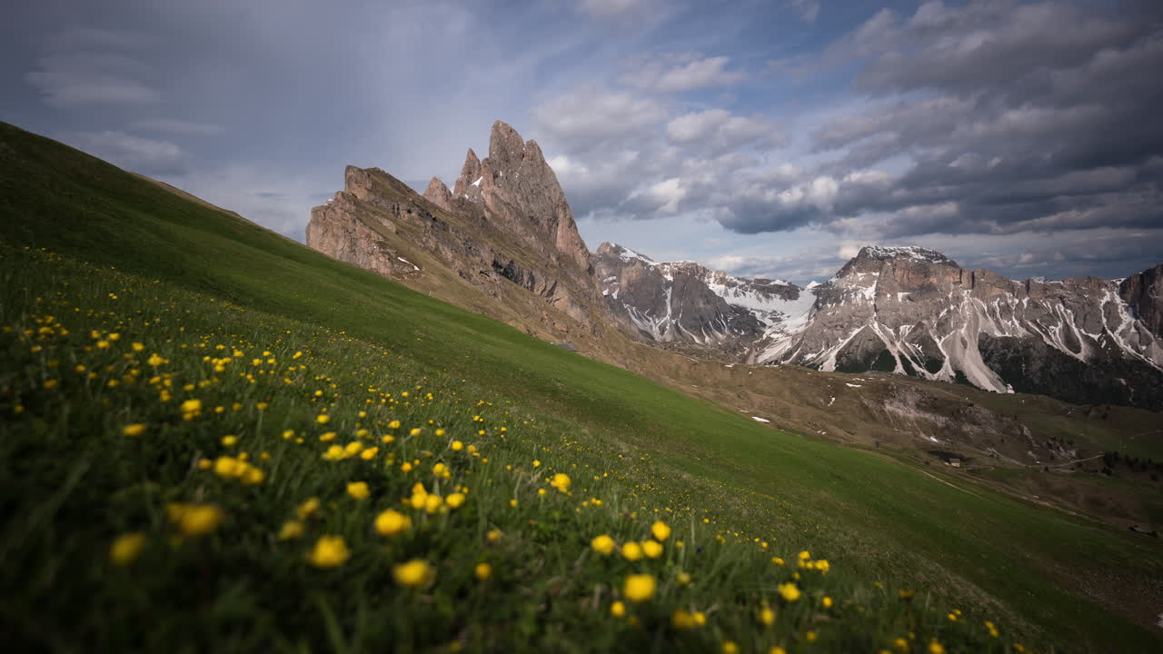 seceda dolomitas val gardena timelapse día