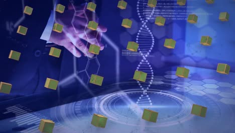 animación del procesamiento de datos científicos sobre el hombre utilizando tecnología