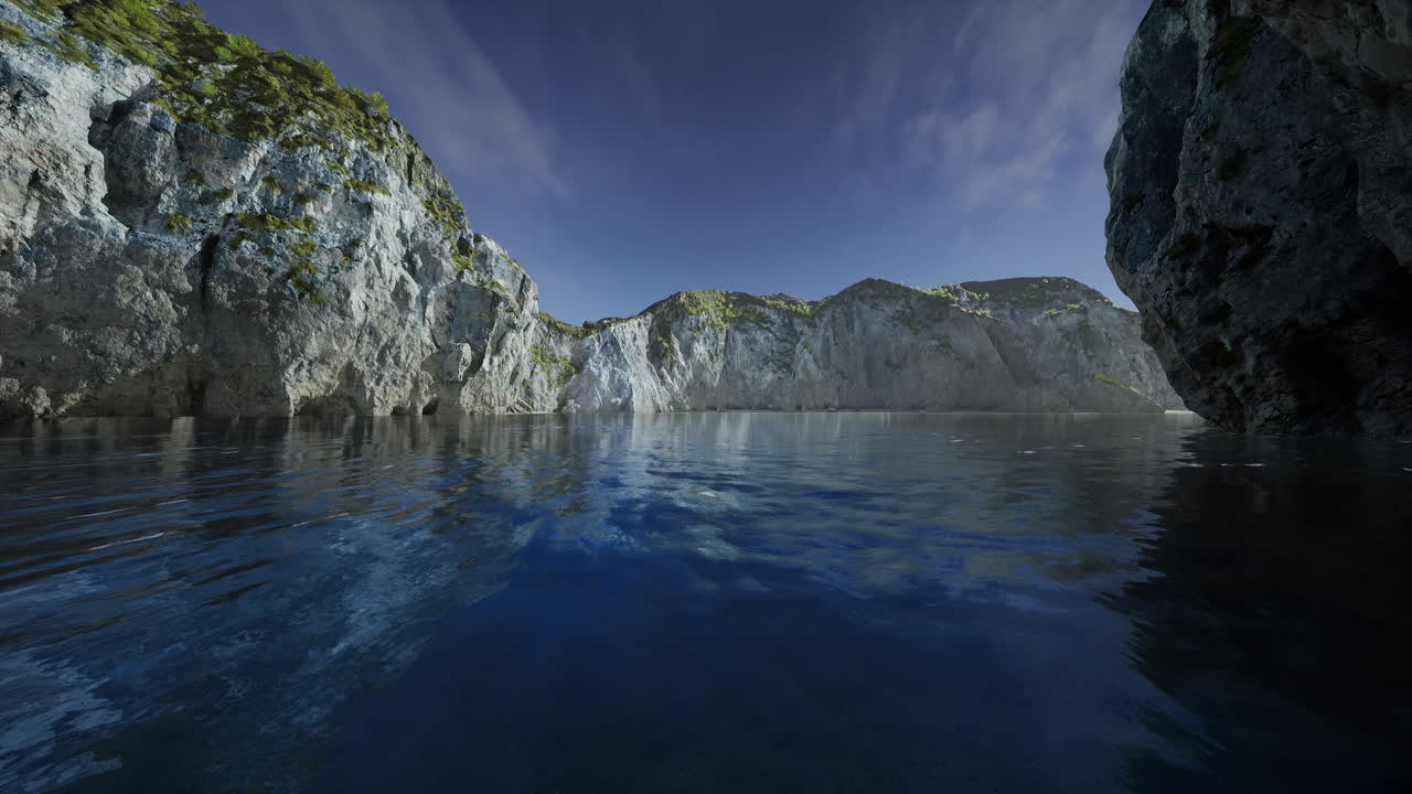 멋진 바위 큰 절벽과 바다의 파노라마 전망