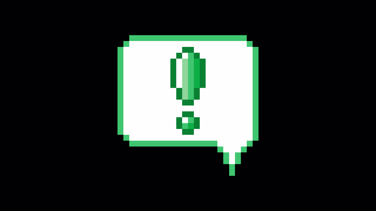 Pixel art animation icon speech bubble exclamation mark (5)