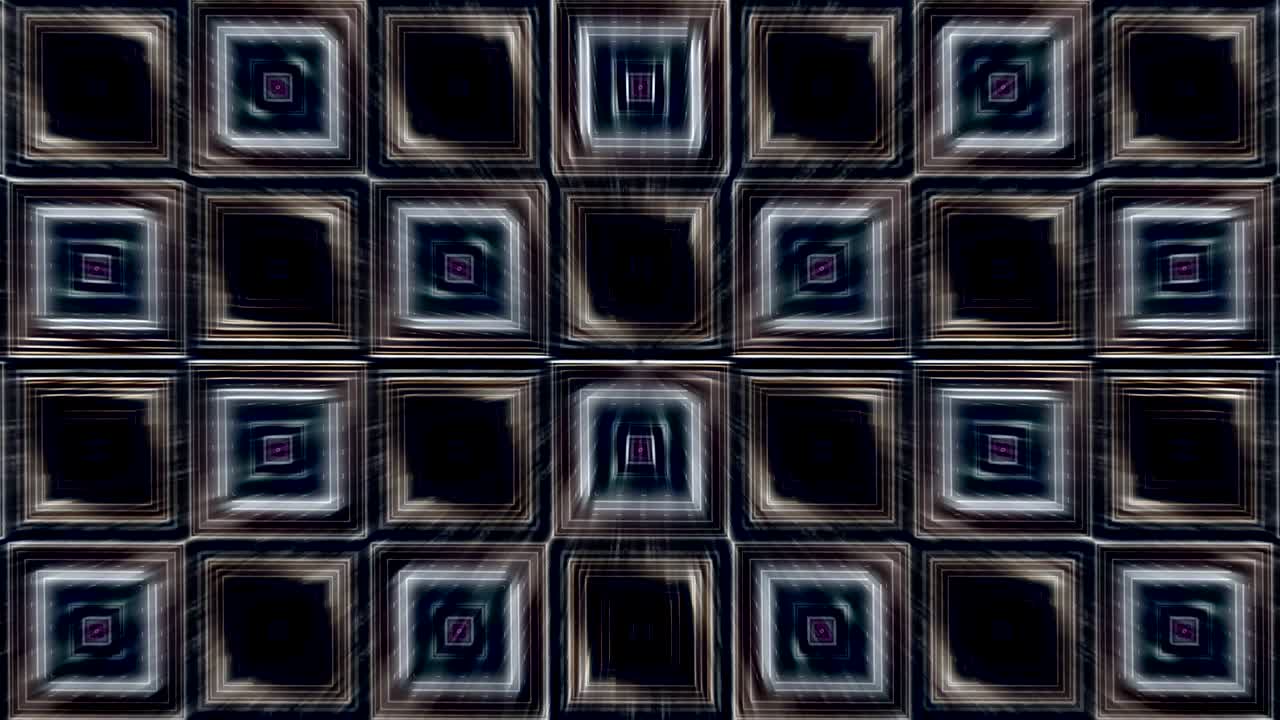 fondo abstracto futurista con luces animadas líneas brillantes formas cuadradas