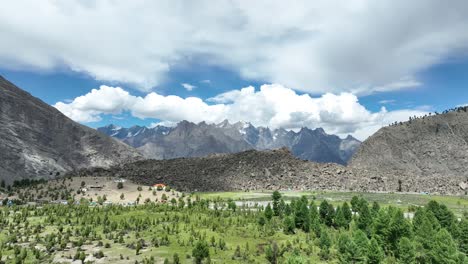 aerial scenic sideways footage of basho valley in skardu in pakistan