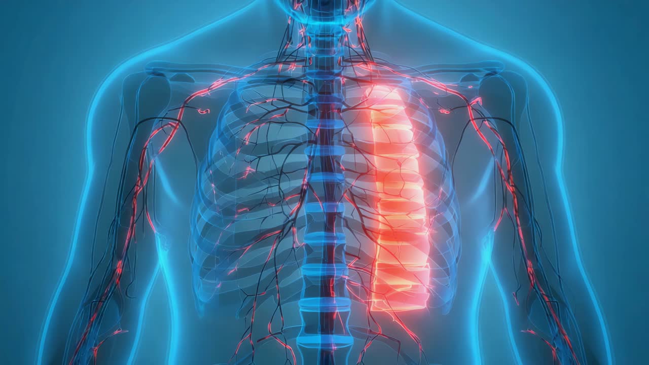 3D Render of Human Respiratory System Anatomy
