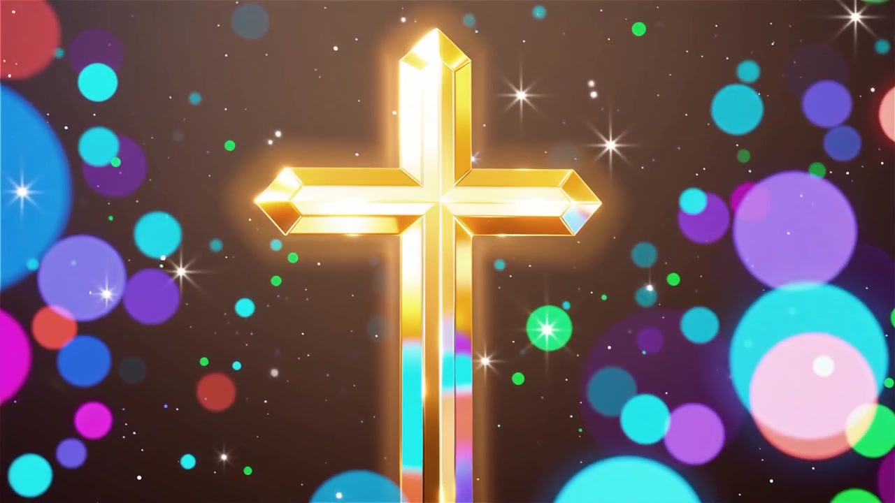 Cruz Cristiana con Luz Celestial, Fondo para Adoración.