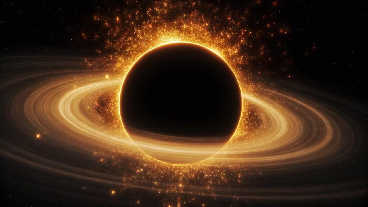 Cinematic Animation of a Black Hole with Glowing Accretion Disk