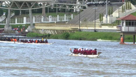 traditional long boat race held at kuching water front every year