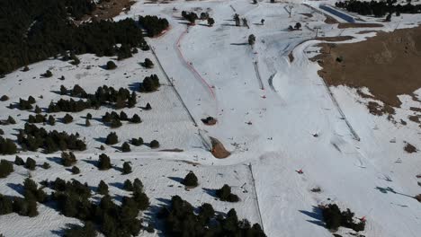 aerial views of an empty ski station in catalonia in covid times