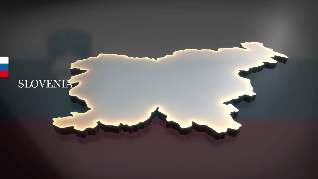 슬로베니아의 3d 애니메이션 지도