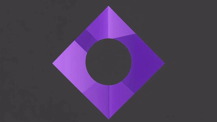 Abstract Purple Geometric Shape Morphing into a Circle