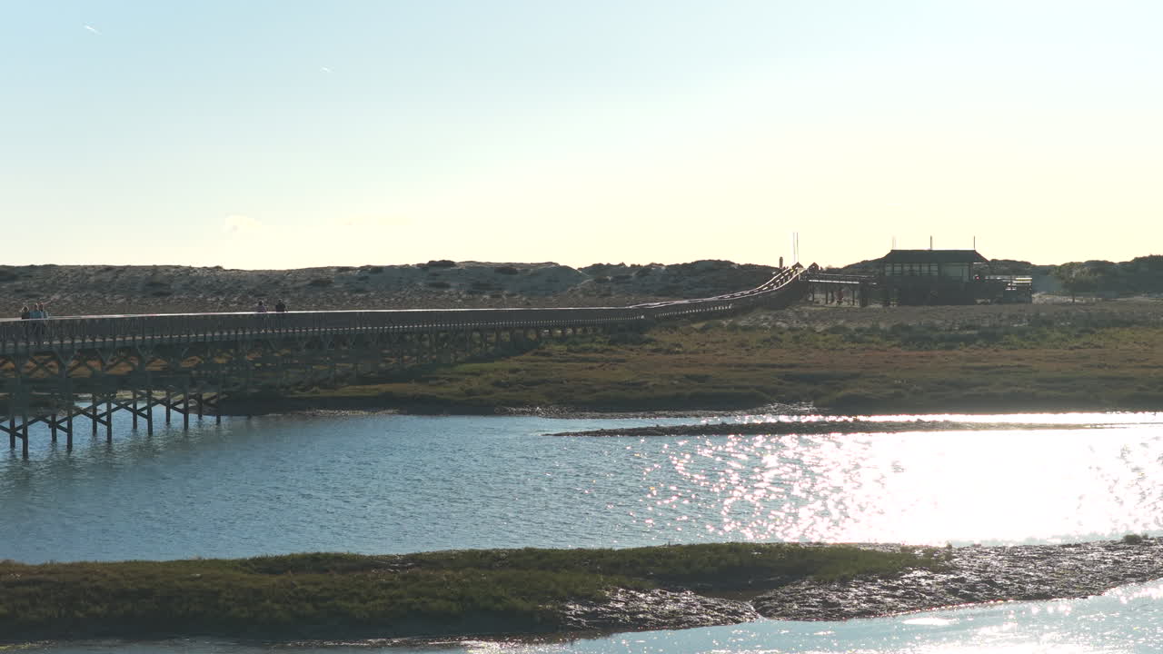 Wooden Boardwalk over Tidal Lagoon at Quinta do Lago, Algarve