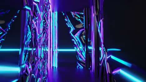 futuristic neon cyberpunk corridor