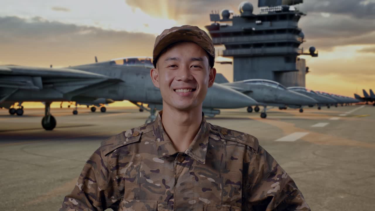 Military Personnel on Aircraft Carrier Deck