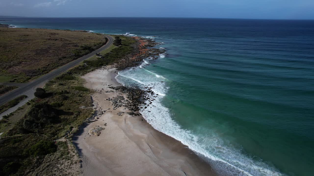 Bay Of Fires - Scenic Beach In Tasmania, Australia - Drone Shot