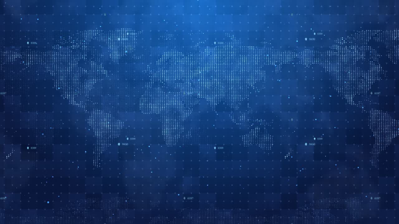 4k particle earth globe map digital hologram technology loop animation dots rotation network grid