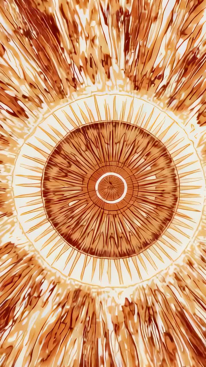 Vertical video: Animation starting central motif expanding on canvas, filling frame with spikes