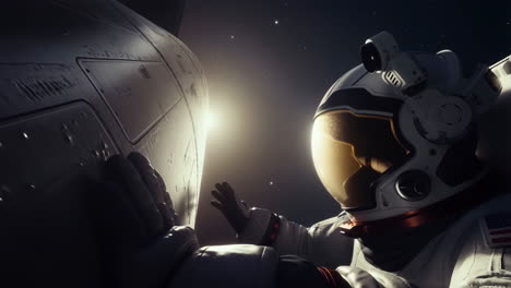 astronaut performing an eva in space