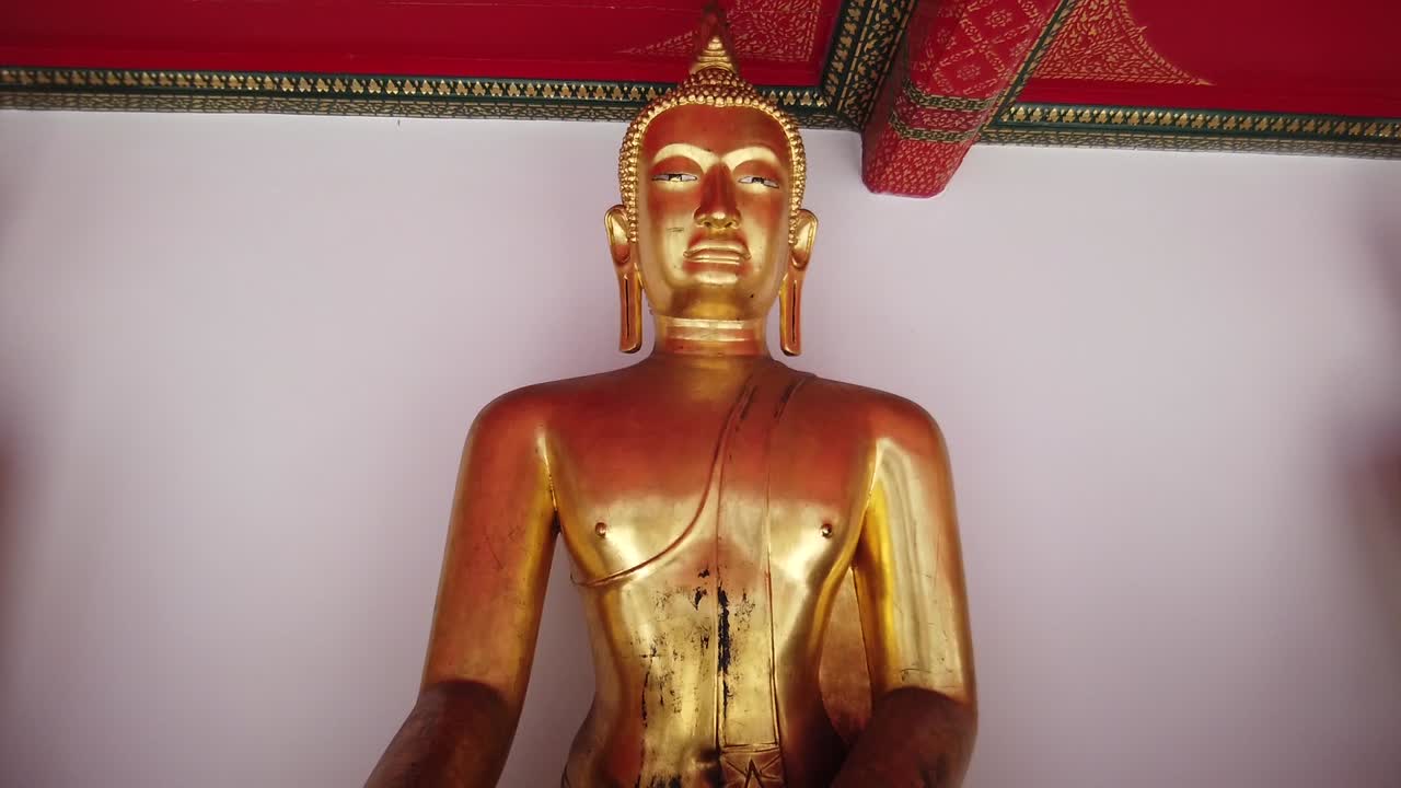 Golden Buddha Statue Around Wat Arun Bangkok Thailand