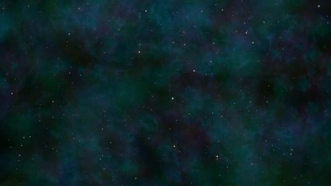 Campos estrellados azules y destellos y partículas flotantes en la galaxia