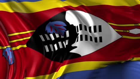 waving flag of swaziland