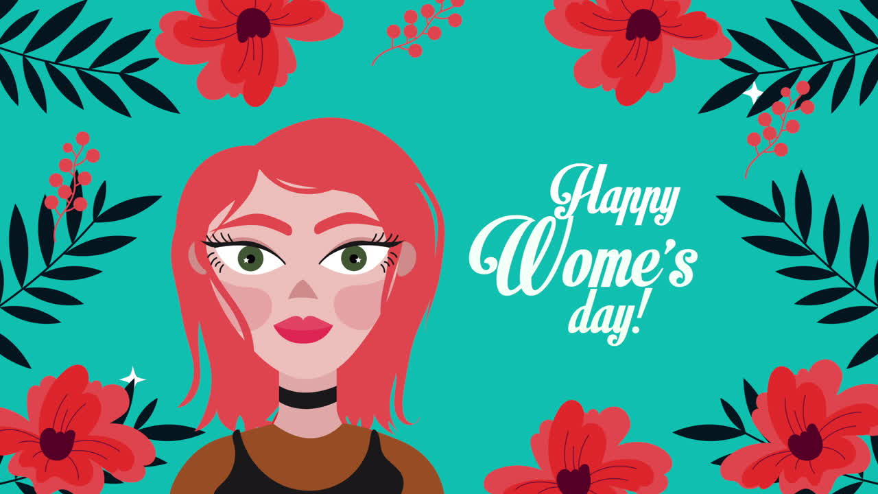 felicità per la giornata della donna con una bella donna e dei fiori