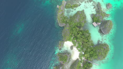 aerial view of tropical islands and turquoise waters