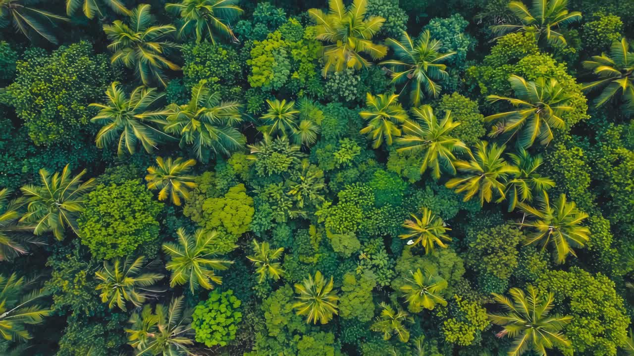 Aerial View of a Dense Tropical Forest Canopy