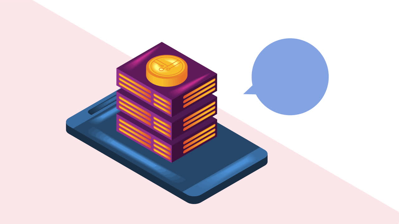 con animación de caja de circuito de teléfono inteligente