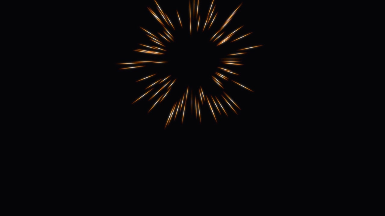 Fuochi d'artificio dorati che esplodono contro un cielo notturno scuro
