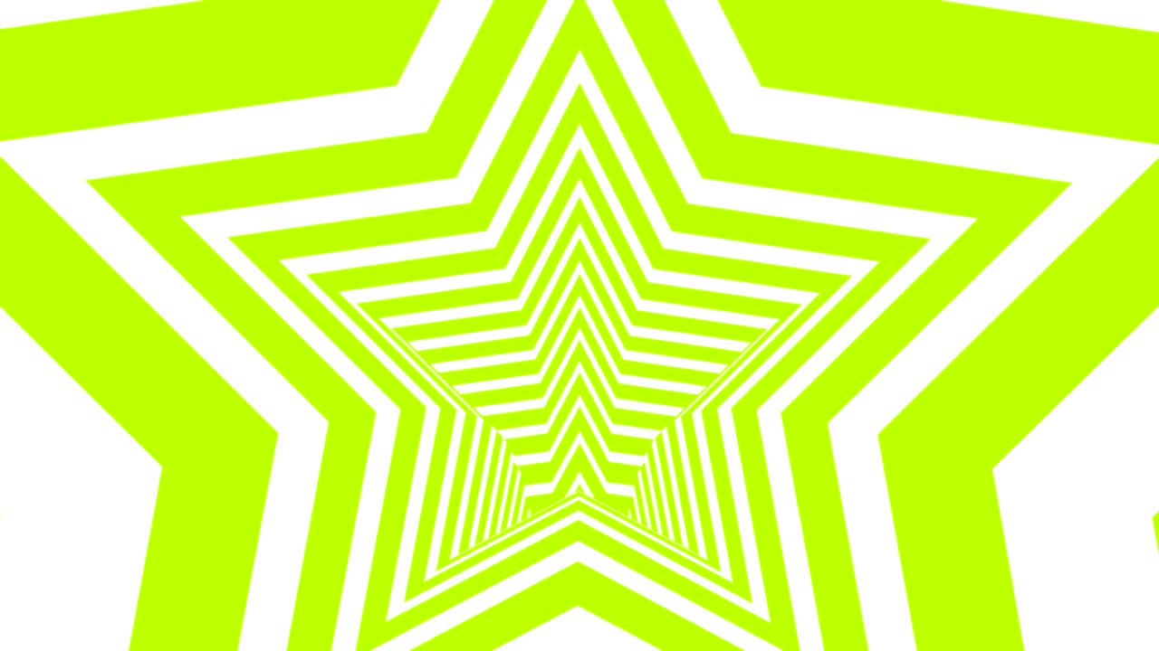 estrella hipnótica animada con fondo de bucle sin costuras blanco y verde.