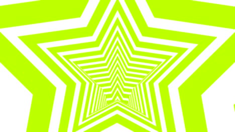 estrella hipnótica animada con fondo de bucle sin costuras blanco y verde.