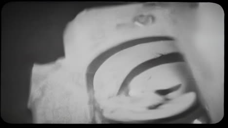 vintage black and white image of a surprised person