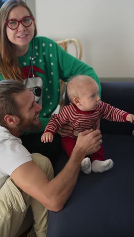 happy family portrait during christmas