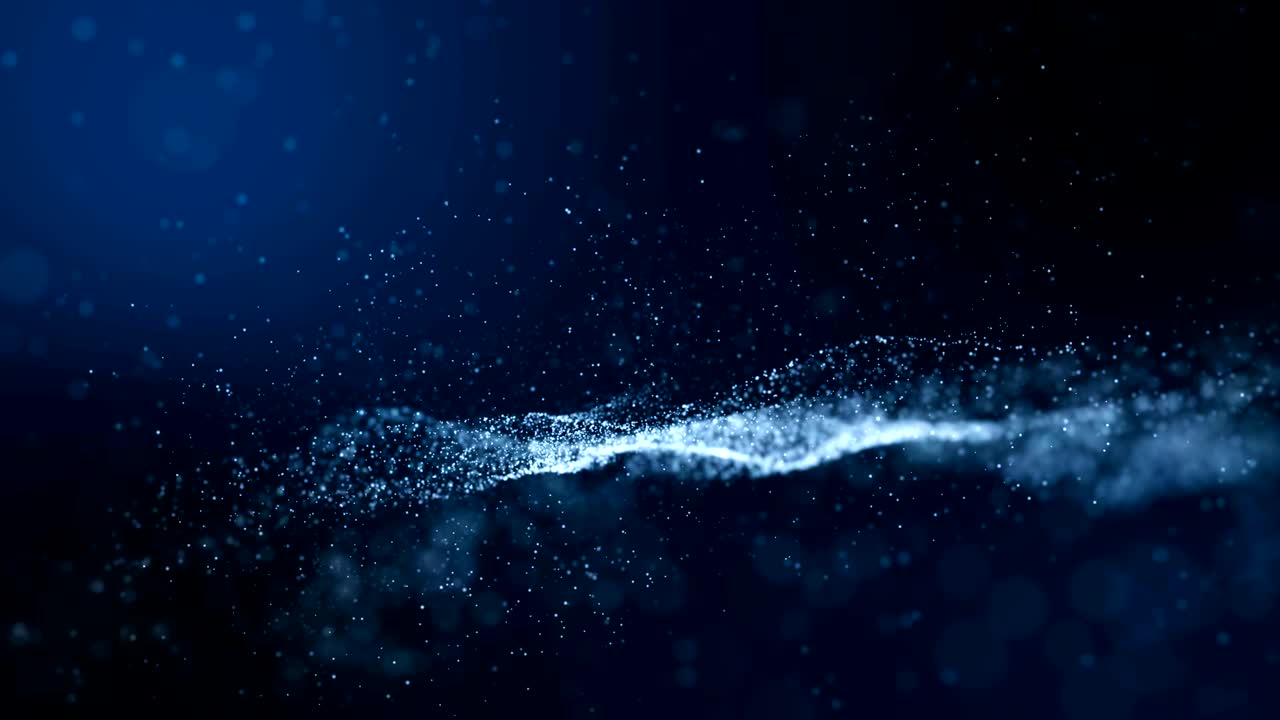 Dark blue and glow particle abstract background.