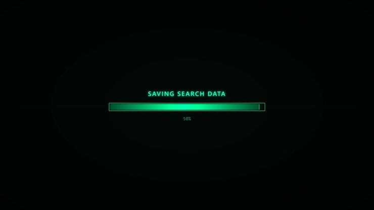 Digital Loading Bar Displaying Saving Search Data Progress