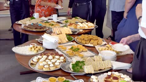 shot of delicious food served in a dinner or wedding reception