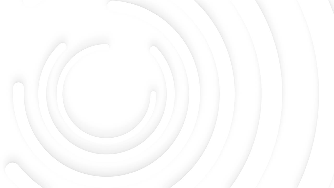círculos blancos abstractos con sombra dymanic suave. fondo en relieve limpio en 3d. cubierta animada básica pura para presentación de negocios. bucle minimalista elegante universal.