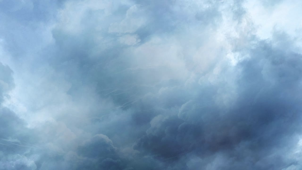 cloudy sky with storm clouds and passing wispy clouds of a heavy thunderstorm