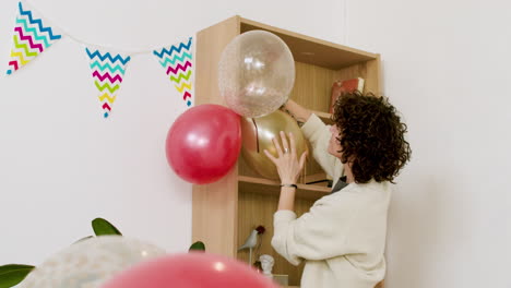 woman decorating the house