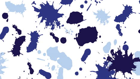 animación de una mancha azul repetida sobre un fondo blanco