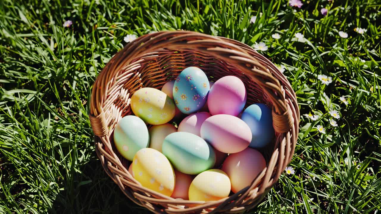Easter Eggs in a Basket