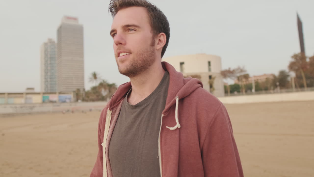 Man walking on a beach