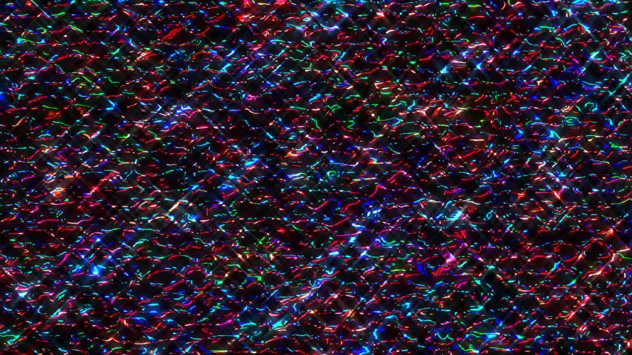 Linee luminose 3D brillanti creano un movimento ondulatorio, a colori, su sfondo nero