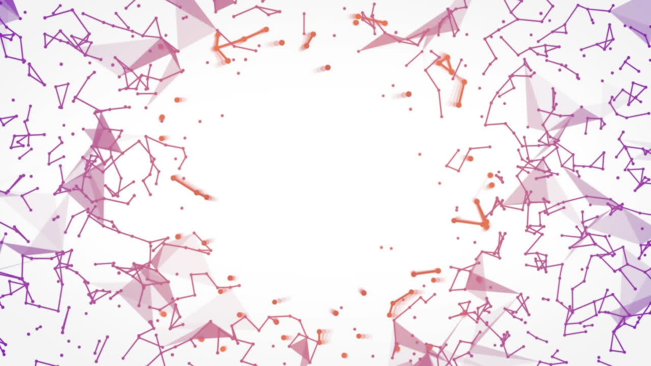 animación de redes de plexo flotando contra el espacio de copia sobre un fondo blanco