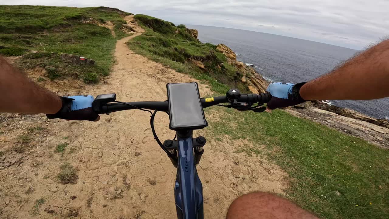 Mountain Biking POV on a Dirt Trail